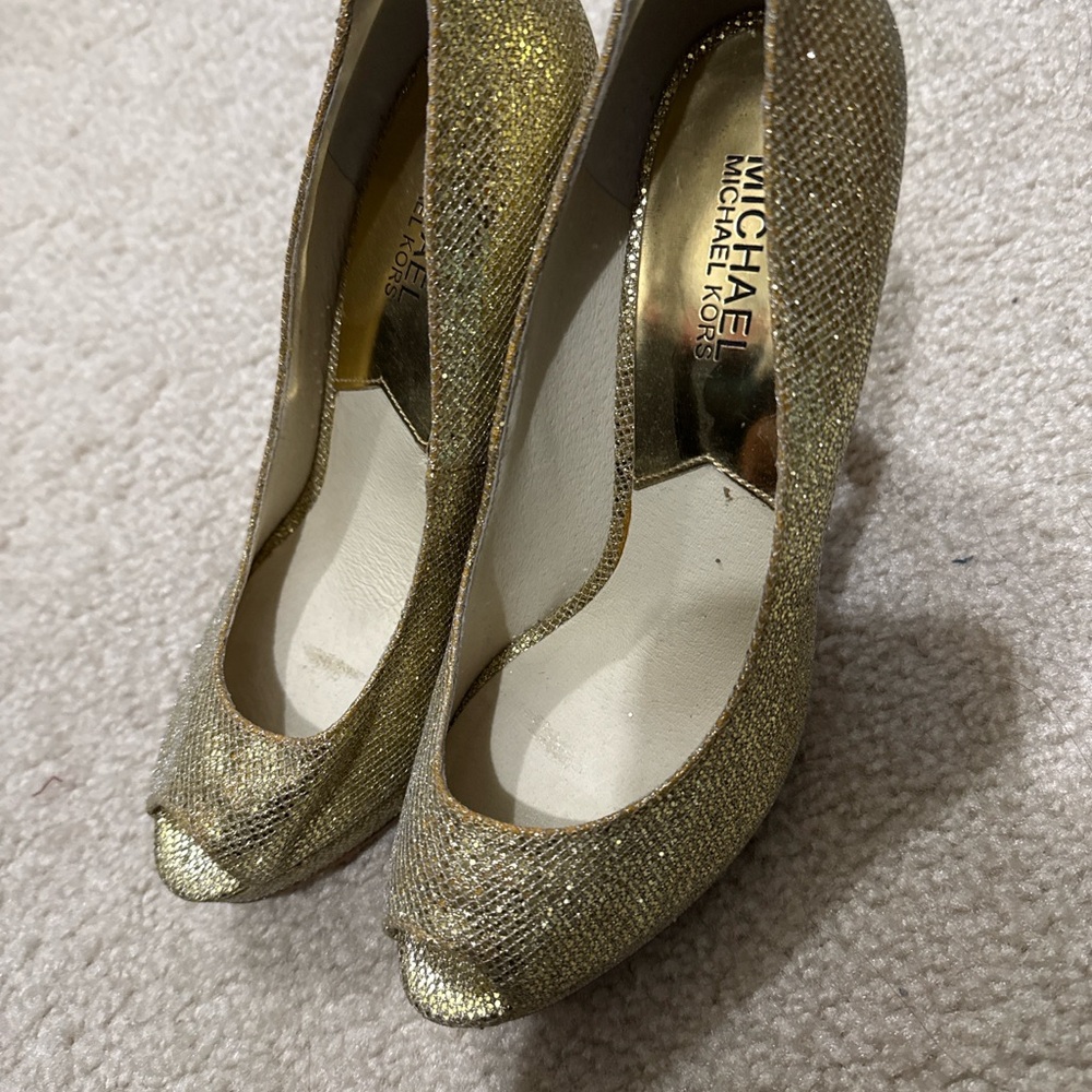 Michael Kors Shimmering Gold Heels
